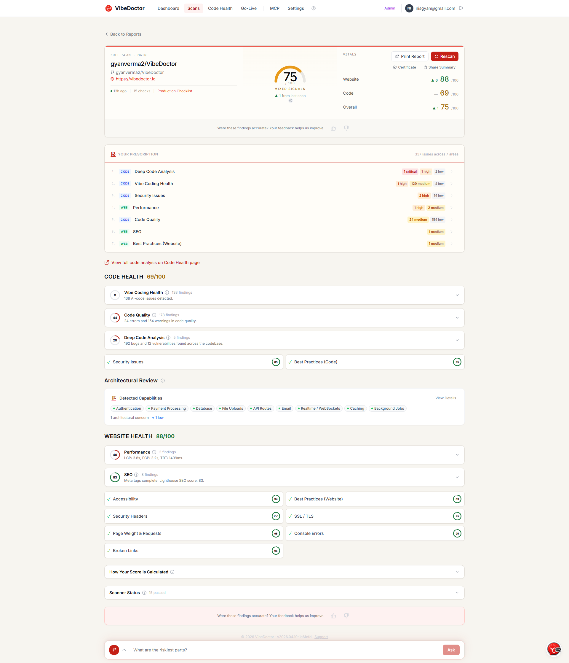 VibeDoctor Scan Report